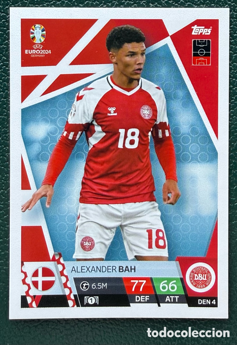 Cromos de Futebol: DEN 4 ALEXANDER BAH DINAMARCA FICHAS ALBUM TOPPS UEFA EURO 2024 MATCH ATTAX