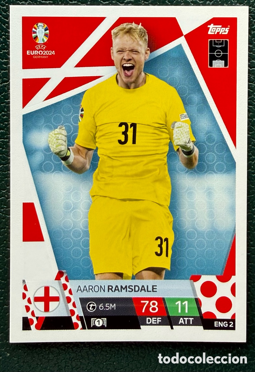 Cromos de F&uacute;tbol: ENG 2 AARON RAMSDALE INGLATERRA FICHAS ALBUM TOPPS UEFA EURO 2024 MATCH ATTAX
