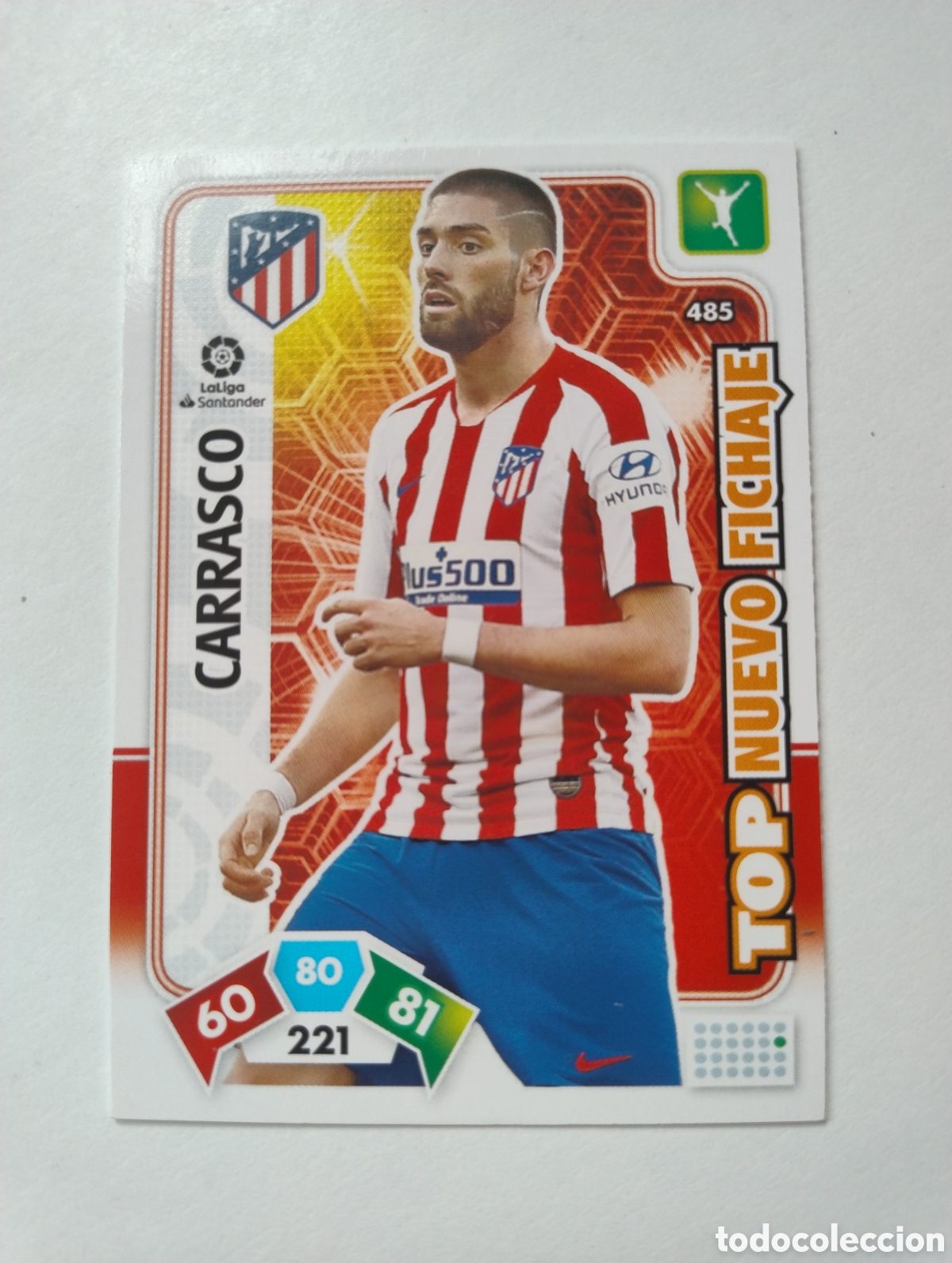 Cromos de F&uacute;tbol: 485 - Carrasco - Atl&eacute;tico de Madrid - Adrenalyn XL Liga 2019 - 2020 Top Nuevo Fichaje