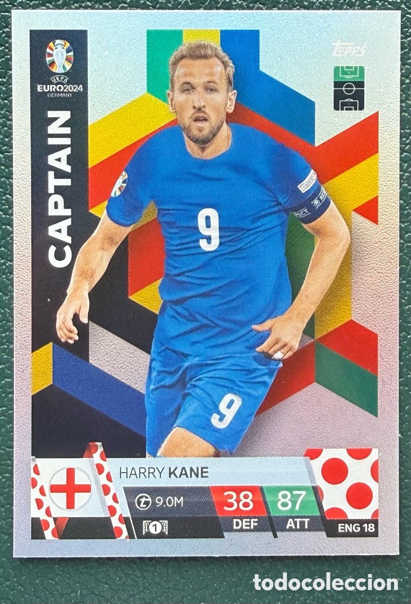 Cromos de Futebol: ENG 18 HARRY KANE INGLATERRA CAPTAIN FICHAS ALBUM TOPPS UEFA EURO 2024 MATCH ATTAX
