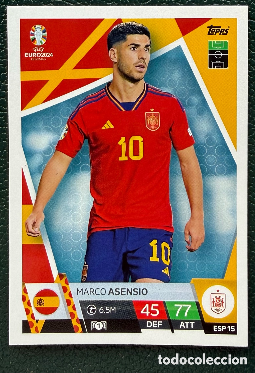 Cromos de F&uacute;tbol: ESP 15 MARCO ASENSIO ESPA&Ntilde;A FICHAS ALBUM TOPPS UEFA EURO 2024 MATCH ATTAX