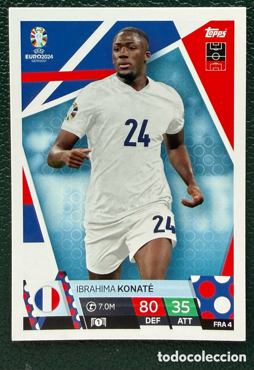 Football Stickers: FRA 4 IBRAHIMA KONATE FRANCIA FICHAS ALBUM TOPPS UEFA EURO 2024 MATCH ATTAX