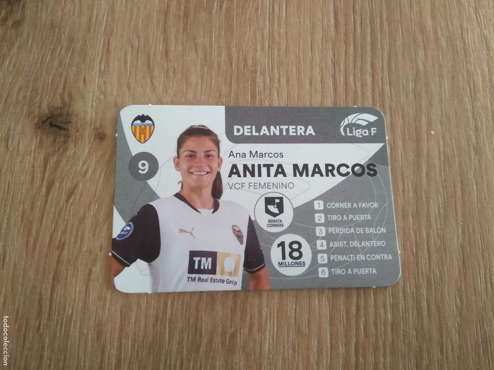 Cromos de F&uacute;tbol: ANITA MARCOS VALENCIA CROMO TARJETA FUTBOL FEMENINO 24-25 JUEGO DE LA LIGA 2024-2025