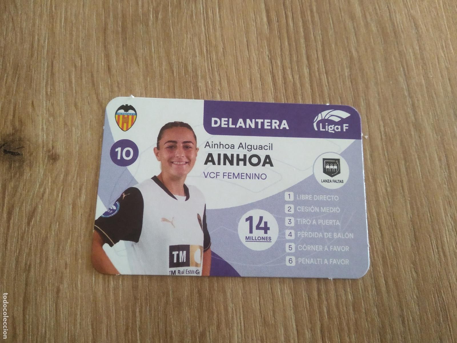 Fu&szlig;ball-Sticker: AINHOA ALGUACIL VALENCIA CROMO TARJETA FUTBOL FEMENINO 24-25 JUEGO DE LA LIGA 2024-2025