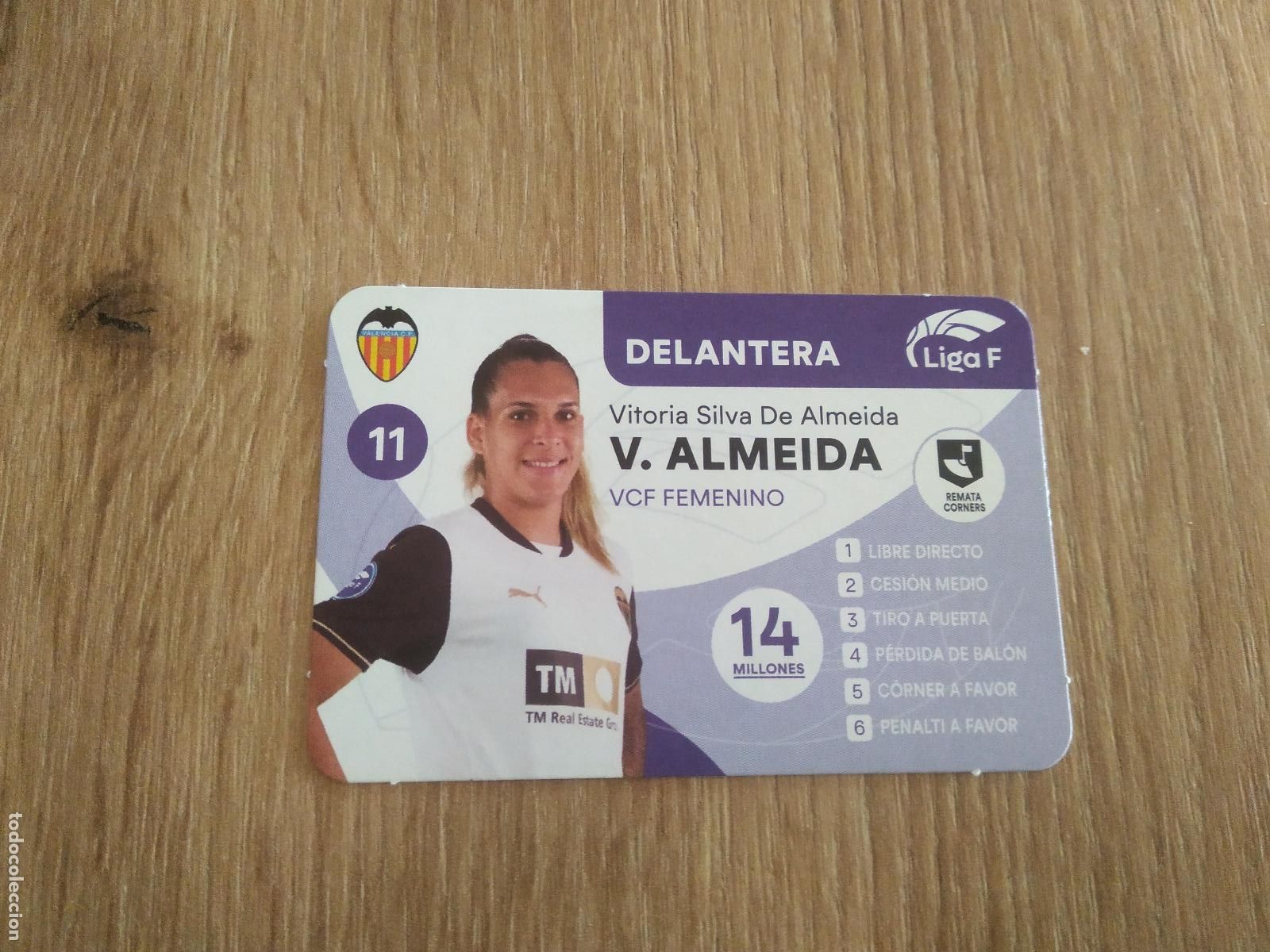 Cromos de F&uacute;tbol: VITORIA SILVA DE ALMEIDA VALENCIA CROMO TARJETA FUTBOL FEMENINO 24-25 JUEGO DE LA LIGA F 2024-2025