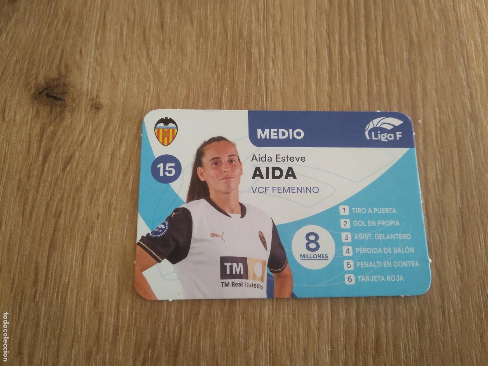 Cromos de F&uacute;tbol: AIDA ESTEVE VALENCIA CROMO TARJETA FUTBOL FEMENINO 24-25 JUEGO DE LA LIGA F 2024-2025