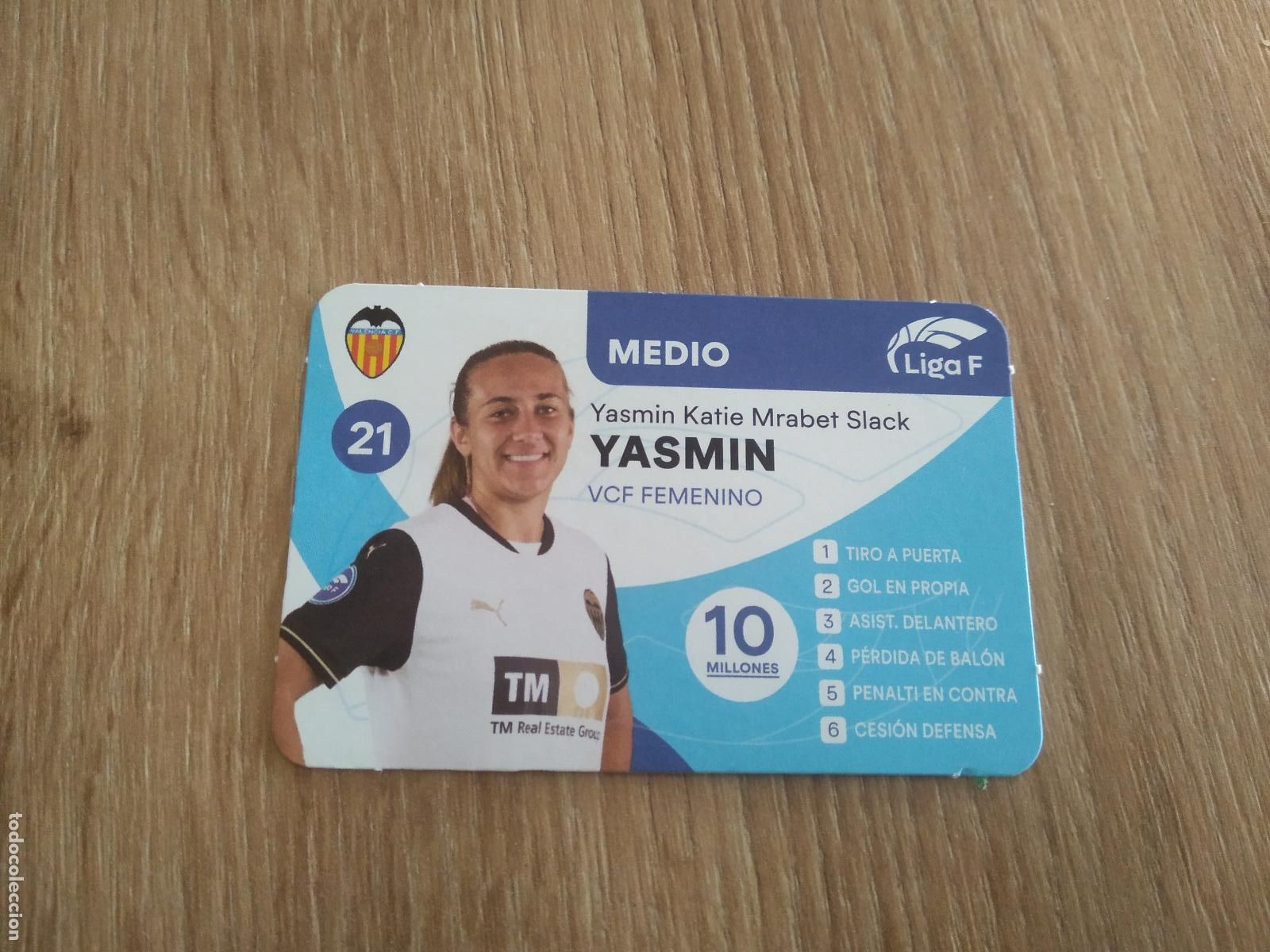 Cromos de F&uacute;tbol: YASMIN MRABET VALENCIA CROMO TARJETA FUTBOL FEMENINO 24-25 JUEGO DE LA LIGA F 2024-2025