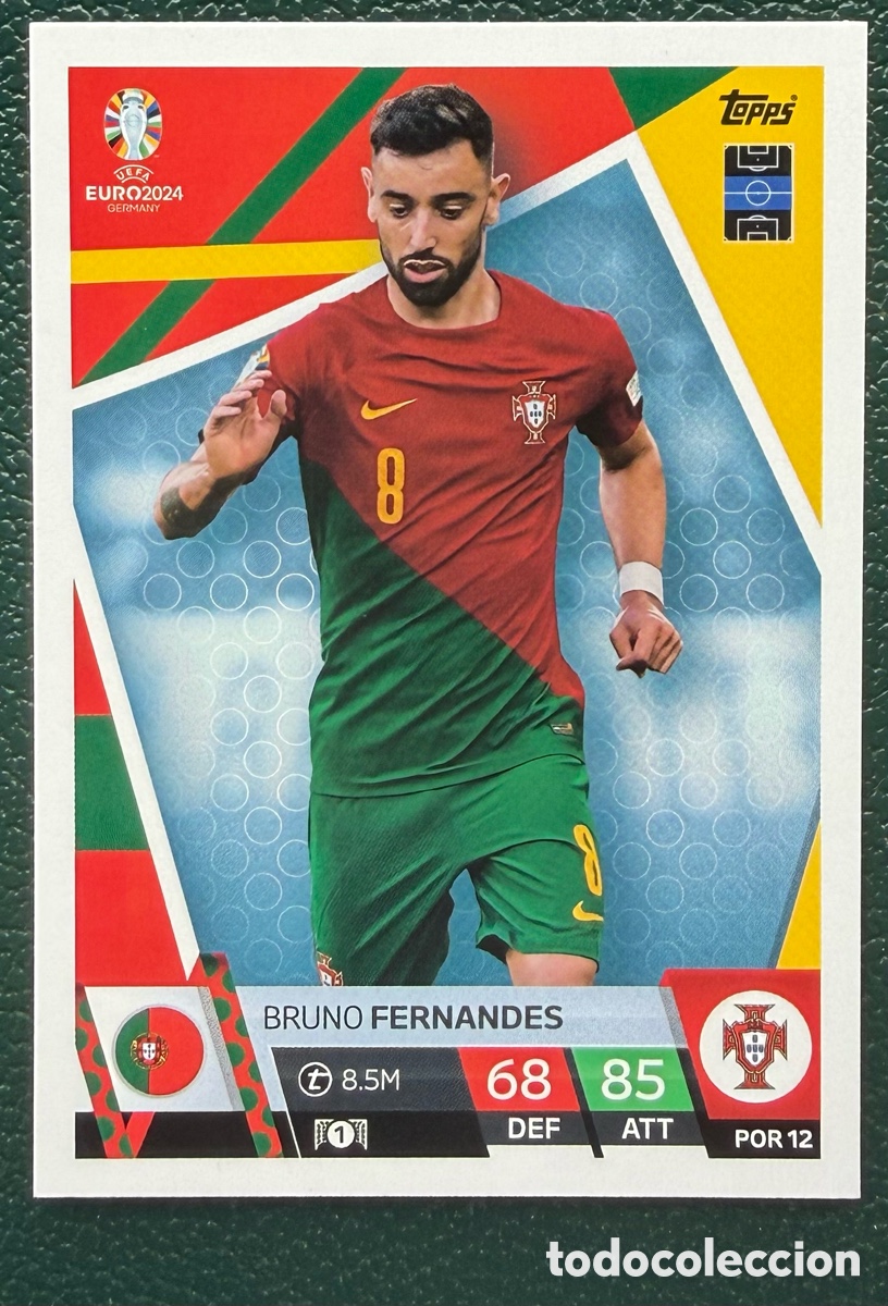 Cromos de F&uacute;tbol: POR 12 BRUNO FERNANDES PORTUGAL FICHAS ALBUM TOPPS UEFA EURO 2024 MATCH ATTAX