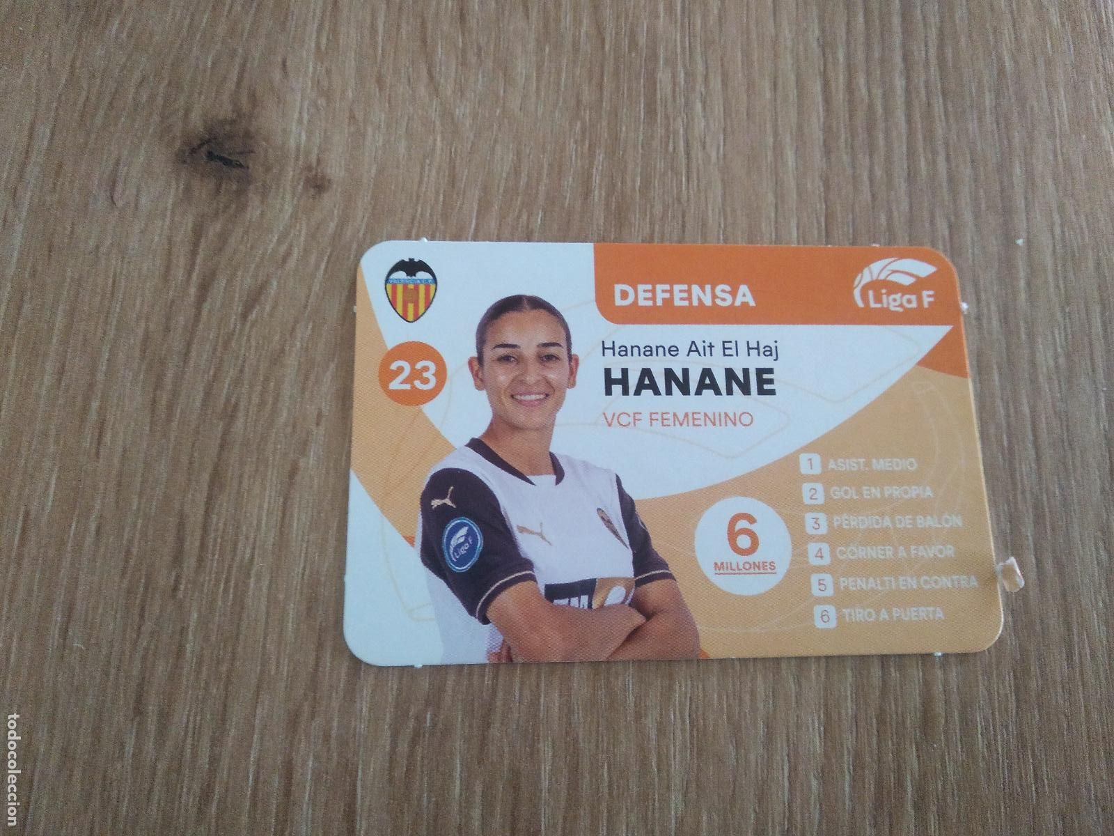 Cromos de F&uacute;tbol: HANANE AIT EL HAJ VALENCIA CROMO TARJETA FUTBOL FEMENINO 24-25 JUEGO DE LA LIGA F 2024-2025