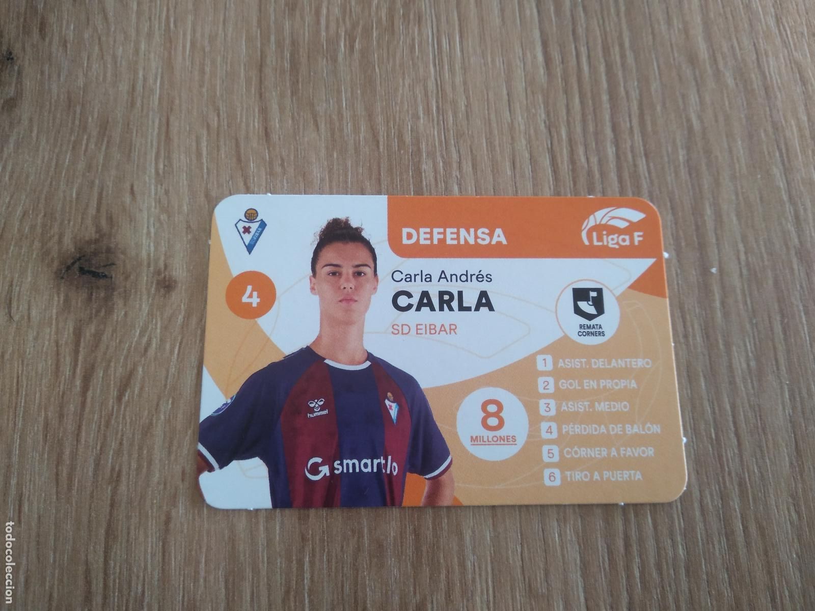 Cromos de F&uacute;tbol: CARLA ANDRES EIBAR CROMO TARJETA FUTBOL FEMENINO 24-25 JUEGO DE LA LIGA F 2024-2025