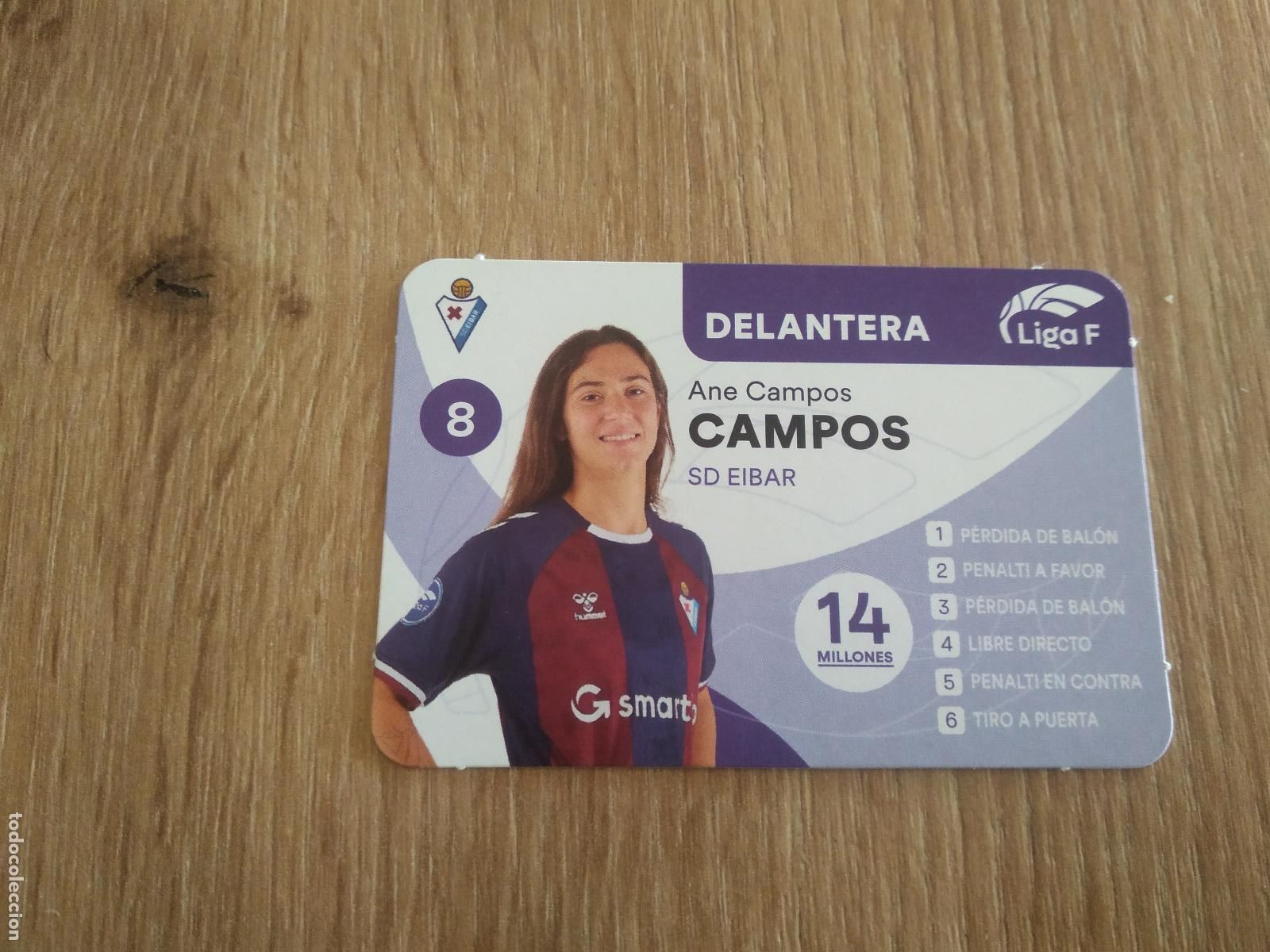 Cromos de F&uacute;tbol: ANE CAMPOS EIBAR CROMO TARJETA FUTBOL FEMENINO 24-25 JUEGO DE LA LIGA F 2024-2025