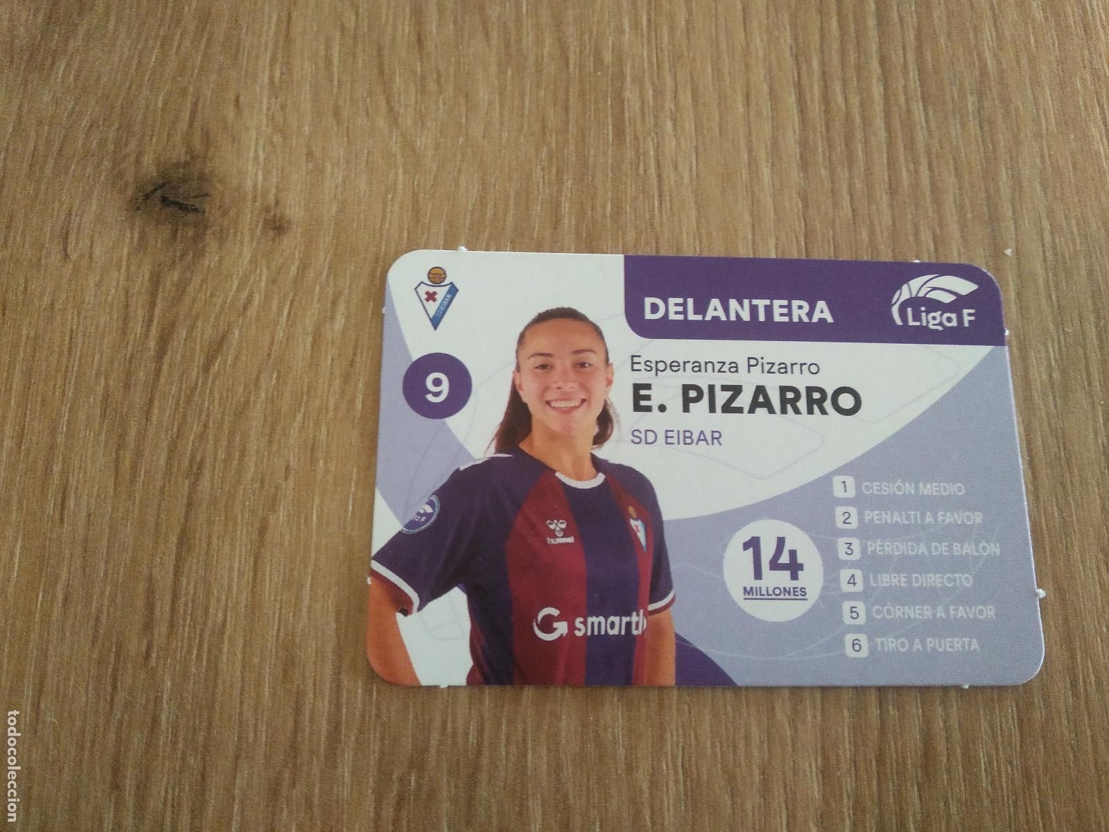 Cromos de F&uacute;tbol: ESPERANZA PIZARRO EIBAR CROMO TARJETA FUTBOL FEMENINO 24-25 JUEGO DE LA LIGA F 2024-2025