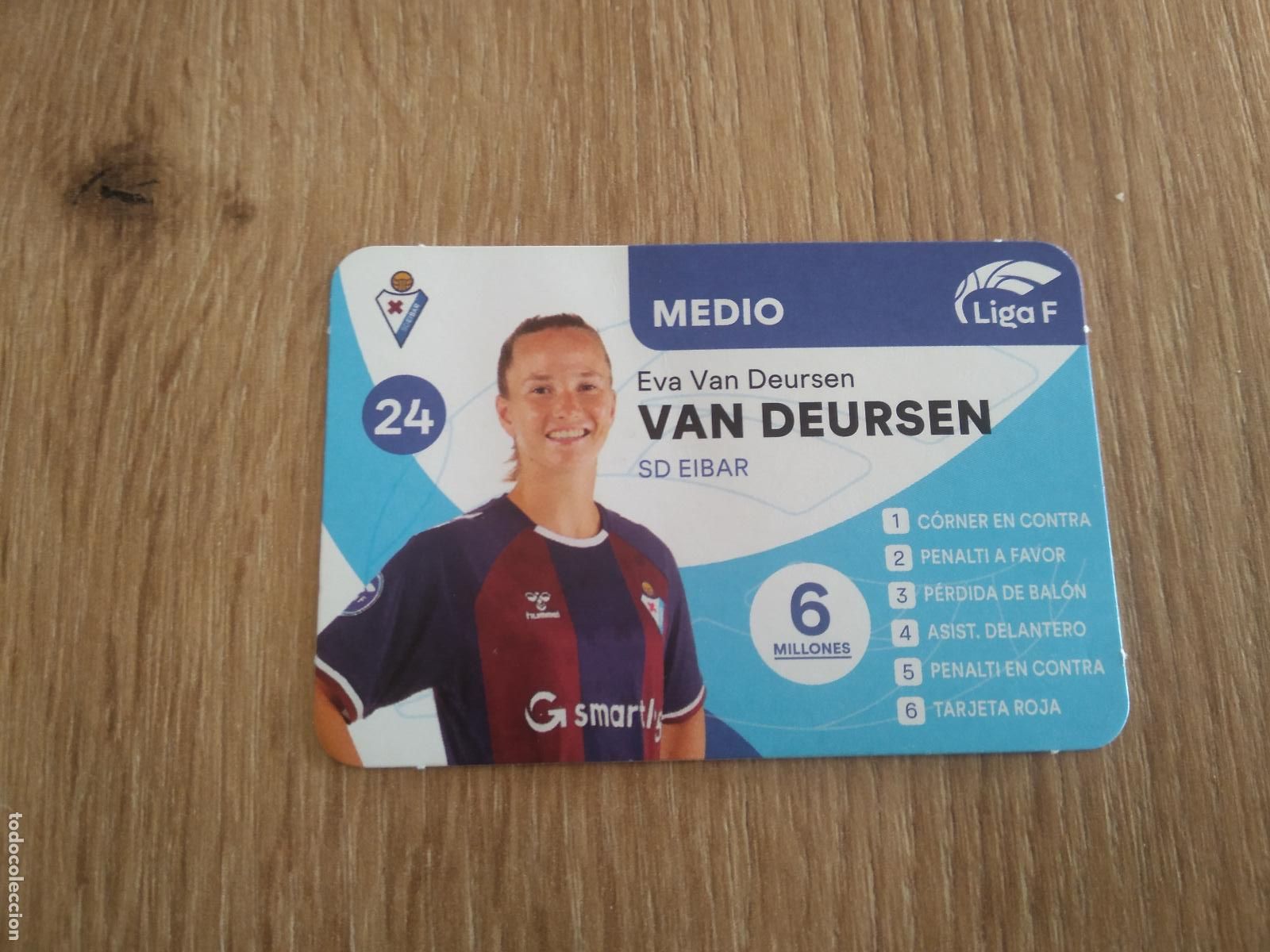 Cromos de F&uacute;tbol: EVA VAN DEURSEN EIBAR CROMO TARJETA FUTBOL FEMENINO 24-25 JUEGO DE LA LIGA F 2024-2025