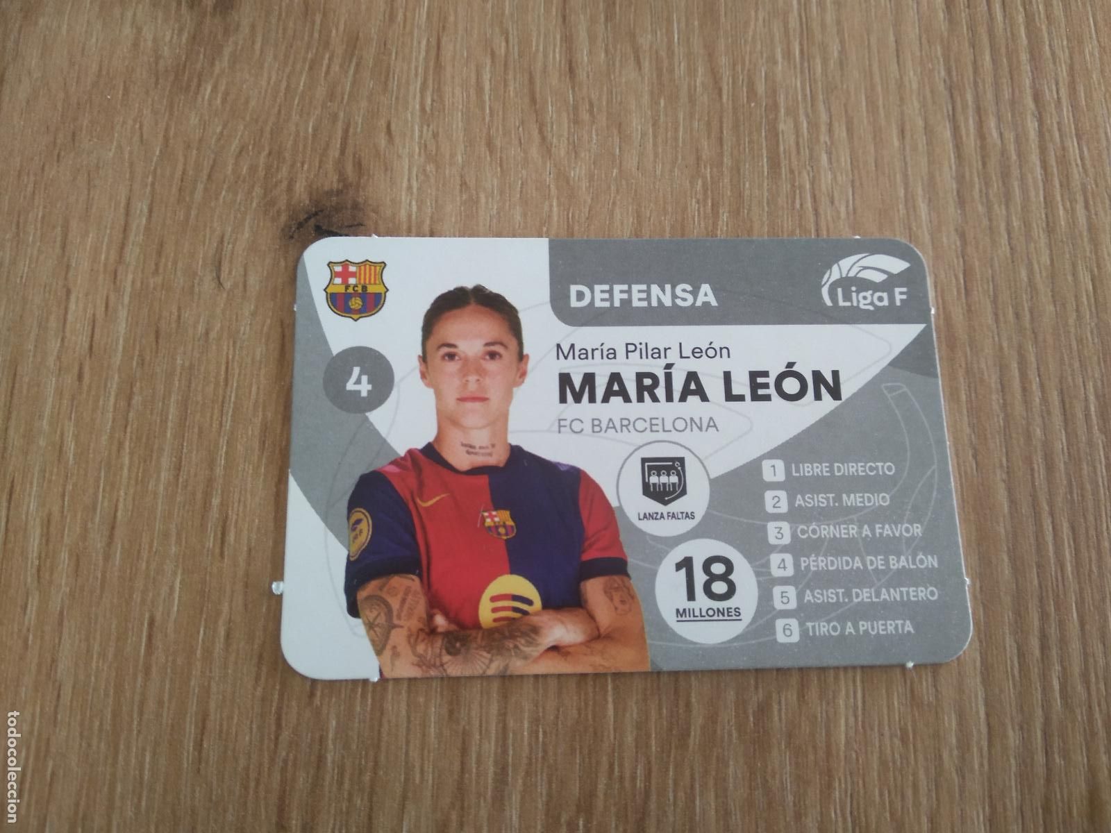 Cromos de F&uacute;tbol: MAPI LEON MARIA BARCELONA BAR&Ccedil;A CROMO TARJETA FUTBOL FEMENINO 24-25 JUEGO DE LA LIGA F 2024-2025