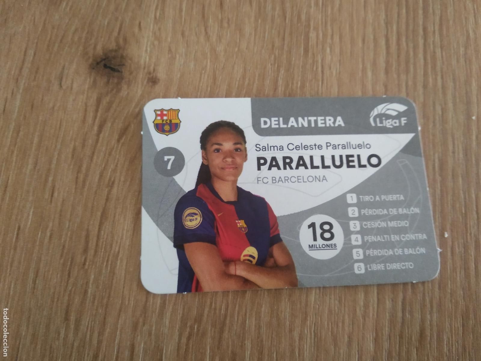 Cromos de F&uacute;tbol: SALMA PARALLUELO BARCELONA BAR&Ccedil;A CROMO TARJETA FUTBOL FEMENINO 24-25 JUEGO DE LA LIGA F 2024-2025
