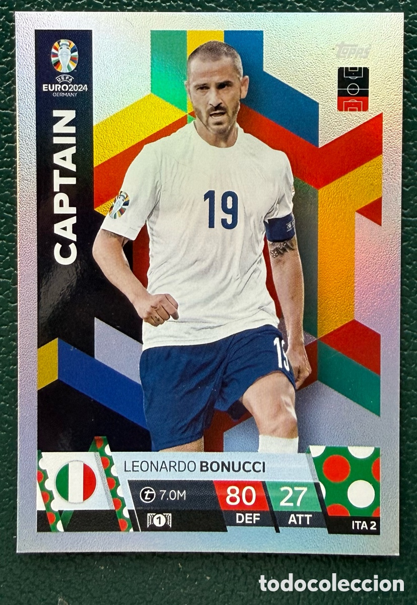 Cromos de Futebol: ITA 2 LEONARDO BONUCCI ITALIA CAPTAIN FICHAS ALBUM TOPPS UEFA EURO 2024 MATCH ATTAX