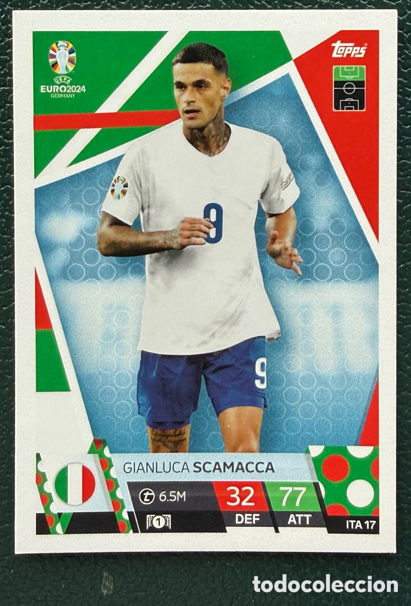 Fu&szlig;ball-Sticker: ITA 17 GIANLUCA SCAMACCA ITALIA FICHAS ALBUM TOPPS UEFA EURO 2024 MATCH ATTAX