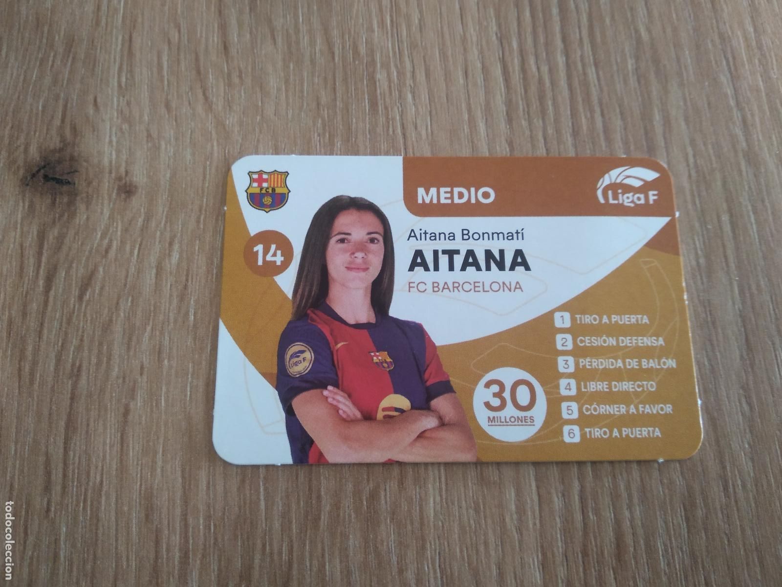 Cromos de F&uacute;tbol: AITANA BONMATI BARCELONA BAR&Ccedil;A CROMO TARJETA FUTBOL FEMENINO 24-25 JUEGO DE LA LIGA F 2024-2025