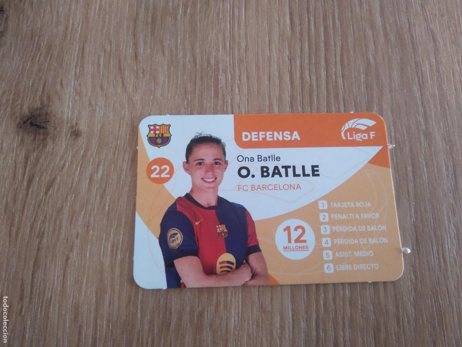 Cromos de F&uacute;tbol: ONA BATLLE BARCELONA BAR&Ccedil;A CROMO TARJETA FUTBOL FEMENINO 24-25 JUEGO DE LA LIGA F 2024-2025