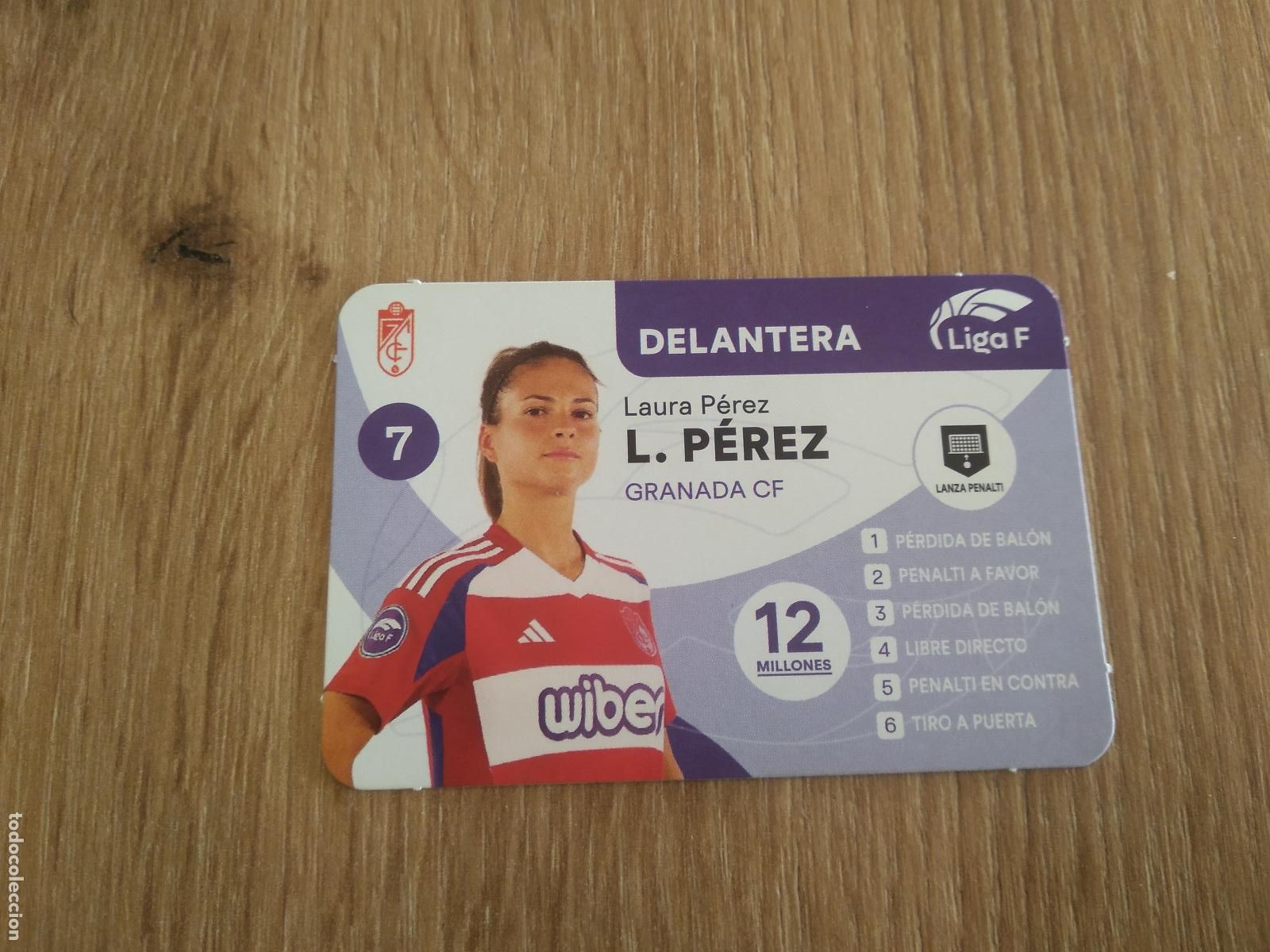 Cromos de F&uacute;tbol: LAURA PEREZ GRANADA CROMO TARJETA FUTBOL FEMENINO 24-25 JUEGO DE LA LIGA F 2024-2025