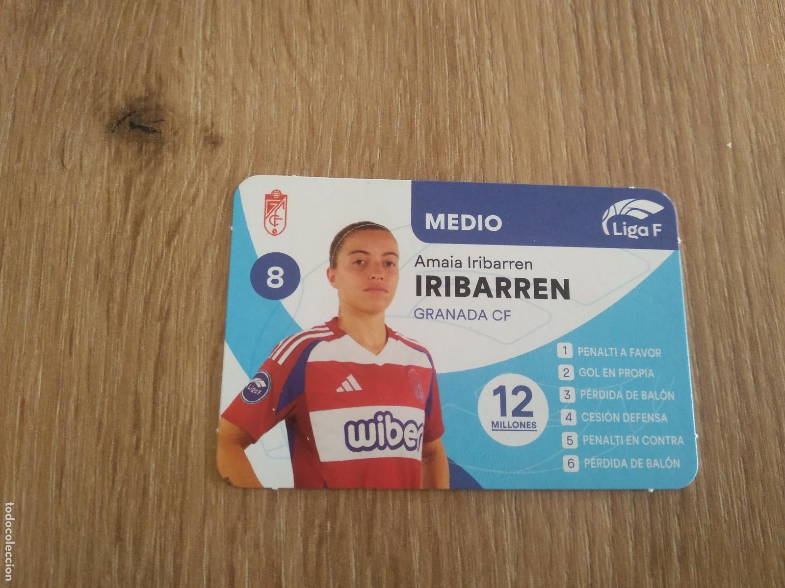 Cromos de F&uacute;tbol: AMAIA IRIBARREN GRANADA CROMO TARJETA FUTBOL FEMENINO 24-25 JUEGO DE LA LIGA F 2024-2025