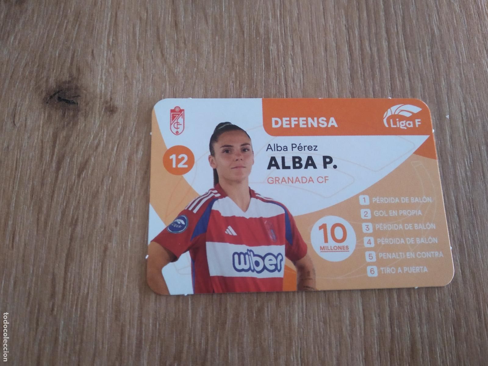 Cromos de F&uacute;tbol: ALBA PEREZ GRANADA CROMO TARJETA FUTBOL FEMENINO 24-25 JUEGO DE LA LIGA F 2024-2025