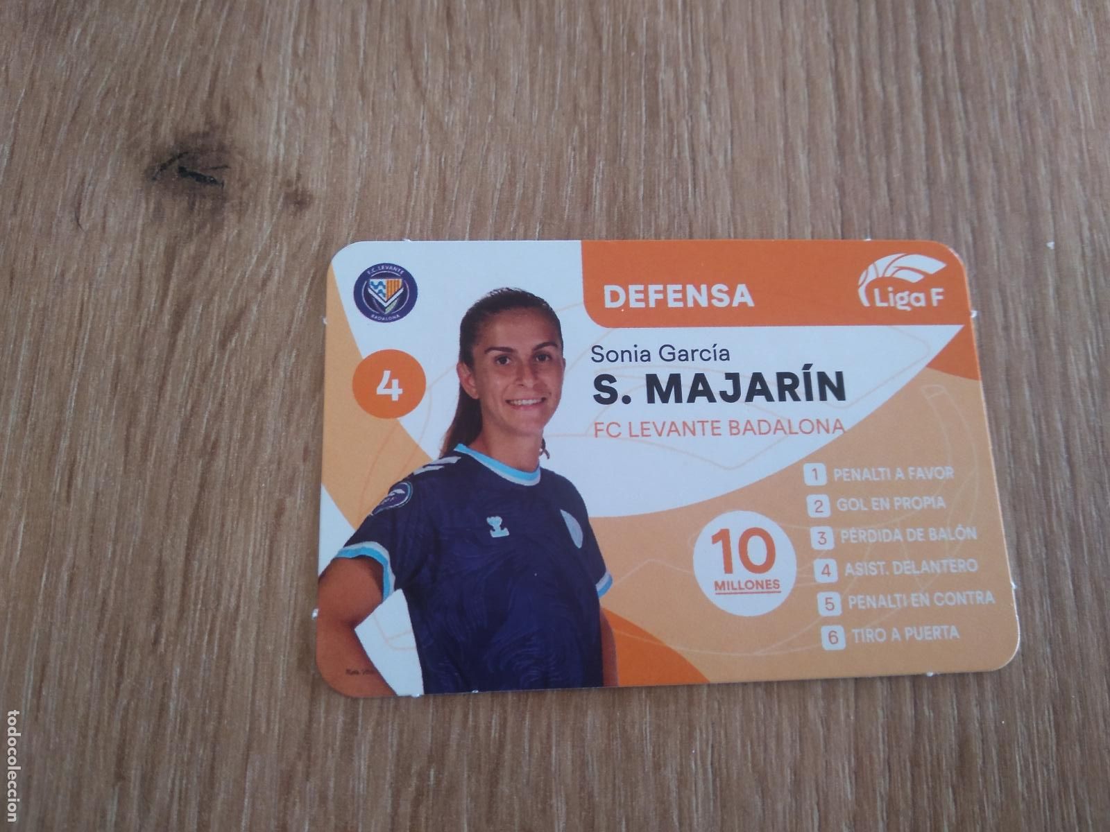 Cromos de F&uacute;tbol: SONIA MAJARIN LEVANTE BADALONA CROMO TARJETA FUTBOL FEMENINO 24-25 JUEGO DE LA LIGA F 2024-2025