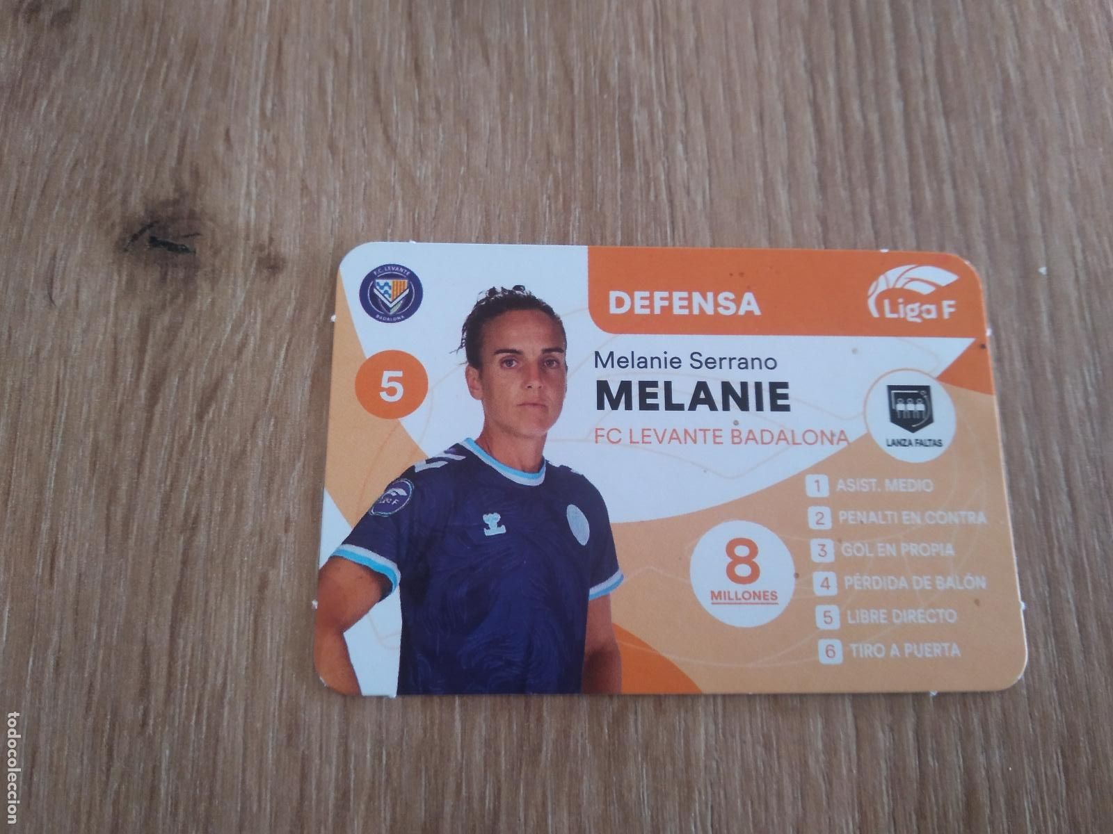 Cromos de F&uacute;tbol: MELANIE SERRANO LEVANTE BADALONA CROMO TARJETA FUTBOL FEMENINO 24-25 JUEGO DE LA LIGA F 2024-2025