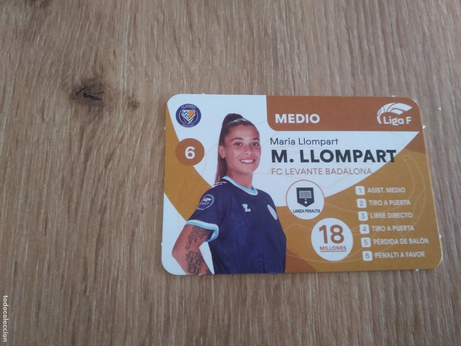 Cromos de F&uacute;tbol: MARIA LLOMPART LEVANTE BADALONA CROMO TARJETA FUTBOL FEMENINO 24-25 JUEGO DE LA LIGA F 2024-2025