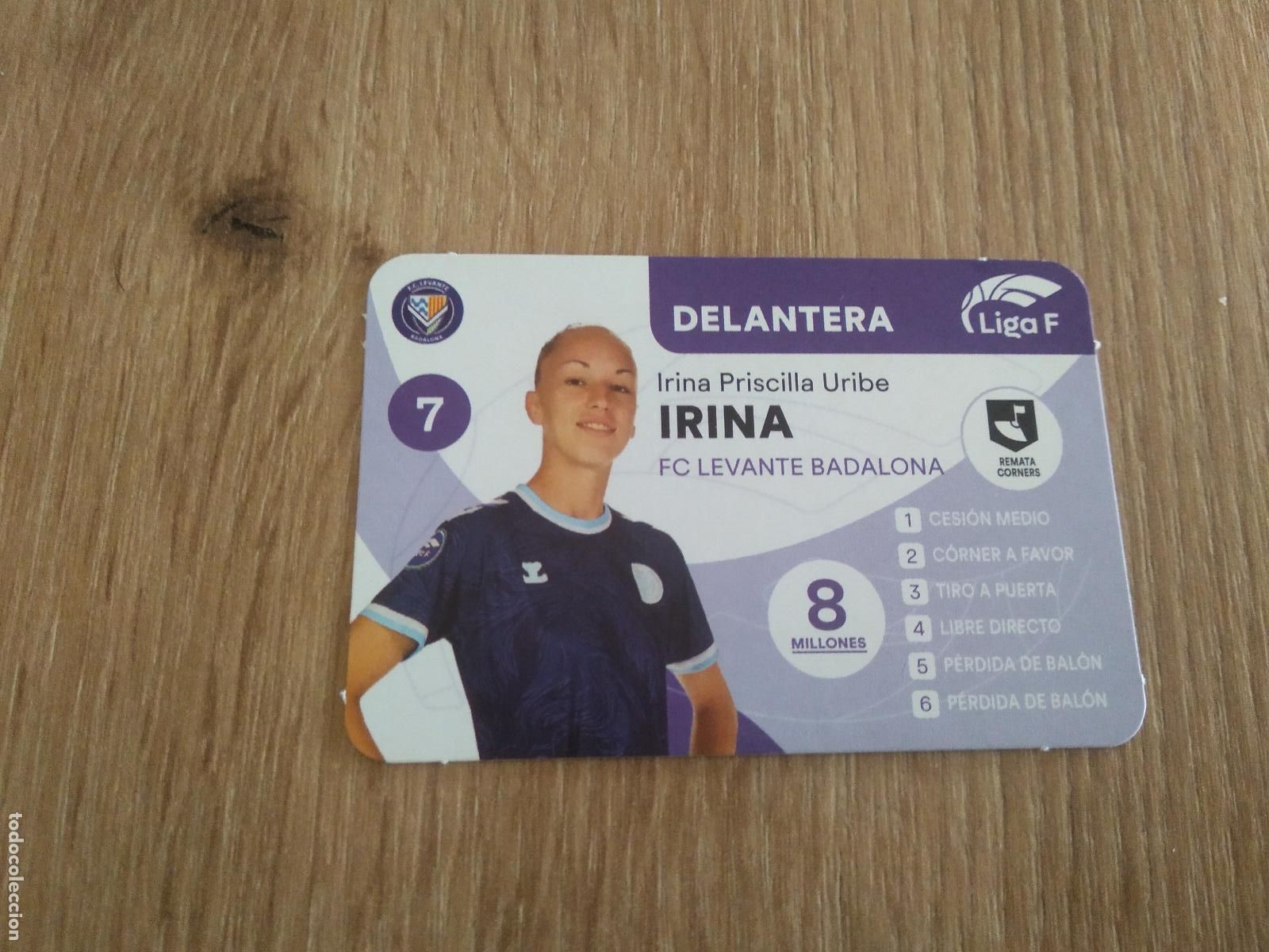 Cromos de F&uacute;tbol: IRINA URIBE LEVANTE BADALONA CROMO TARJETA FUTBOL FEMENINO 24-25 JUEGO DE LA LIGA F 2024-2025