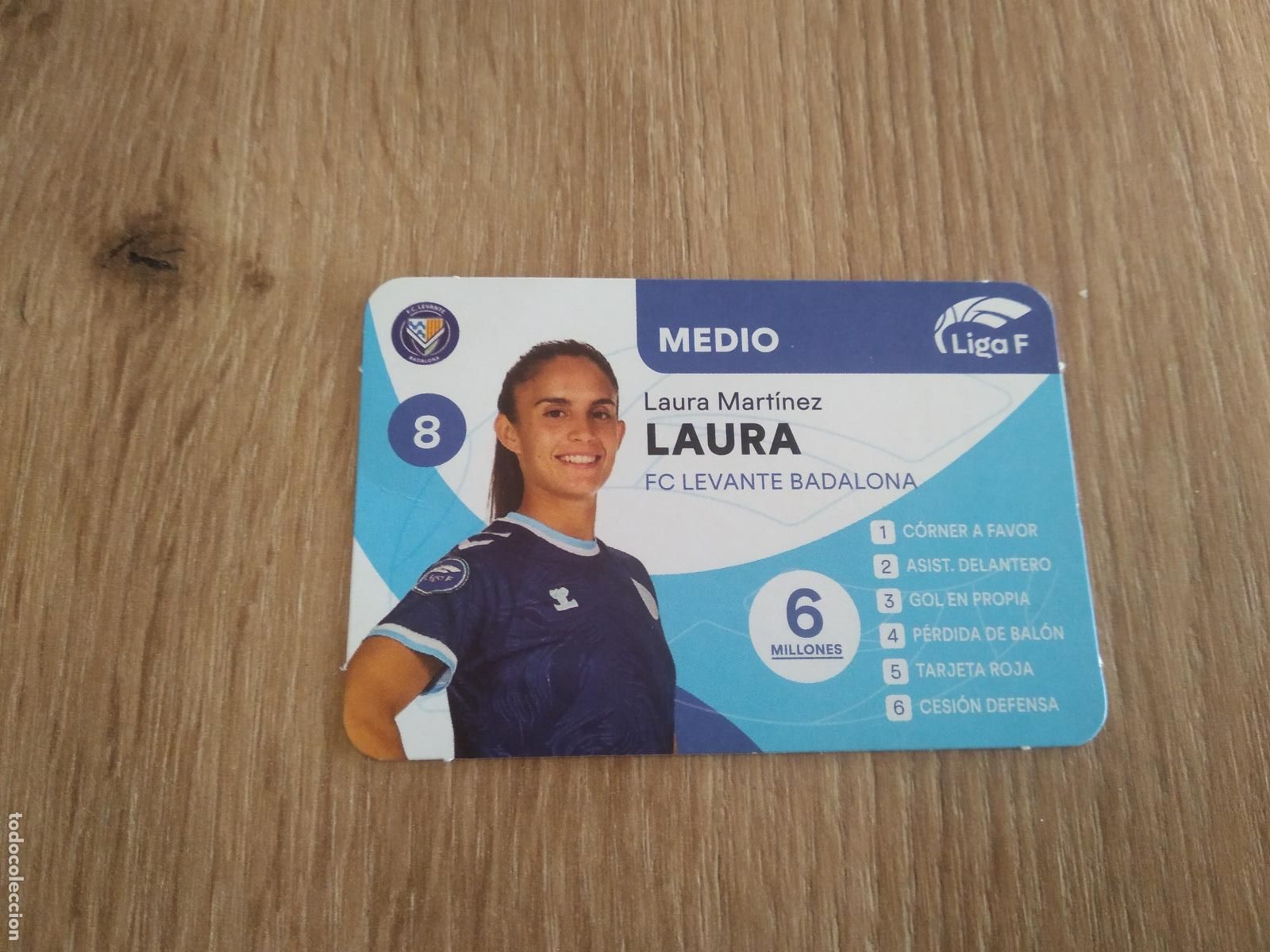 Cromos de F&uacute;tbol: LAURA MARTINEZ LEVANTE BADALONA CROMO TARJETA FUTBOL FEMENINO 24-25 JUEGO DE LA LIGA F 2024-2025