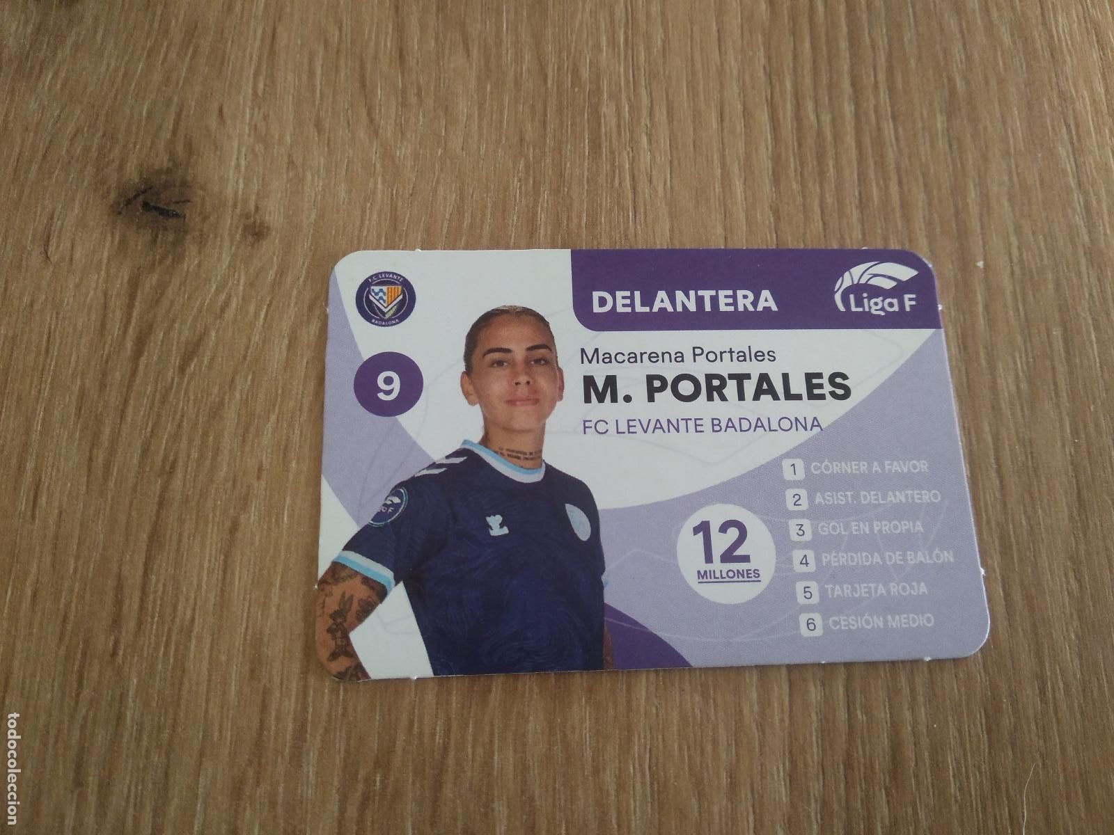 Cromos de F&uacute;tbol: MACARENA PORTALES LEVANTE BADALONA CROMO TARJETA FUTBOL FEMENINO 24-25 JUEGO DE LA LIGA F 2024-2025