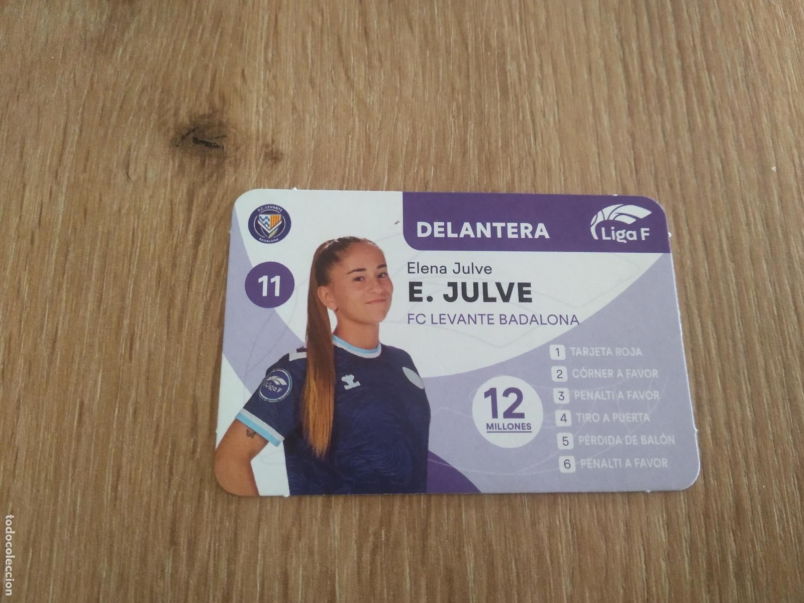 Cromos de F&uacute;tbol: ELENA JULVE LEVANTE BADALONA CROMO TARJETA FUTBOL FEMENINO 24-25 JUEGO DE LA LIGA F 2024-2025
