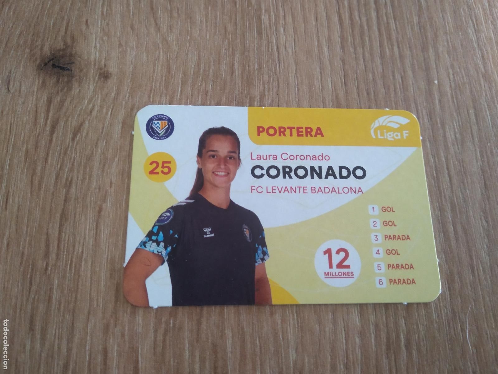 Cromos de F&uacute;tbol: LAURA CORONADO LEVANTE BADALONA CROMO TARJETA FUTBOL FEMENINO 24-25 JUEGO DE LA LIGA F 2024-2025