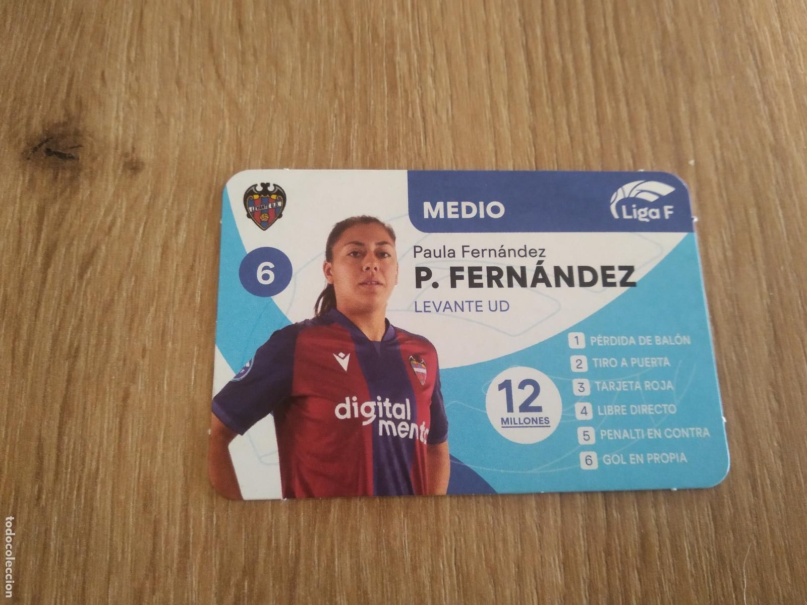 Cromos de F&uacute;tbol: PAULA FERNANDEZ LEVANTE CROMO TARJETA FUTBOL FEMENINO 24-25 JUEGO DE LA LIGA F 2024-2025
