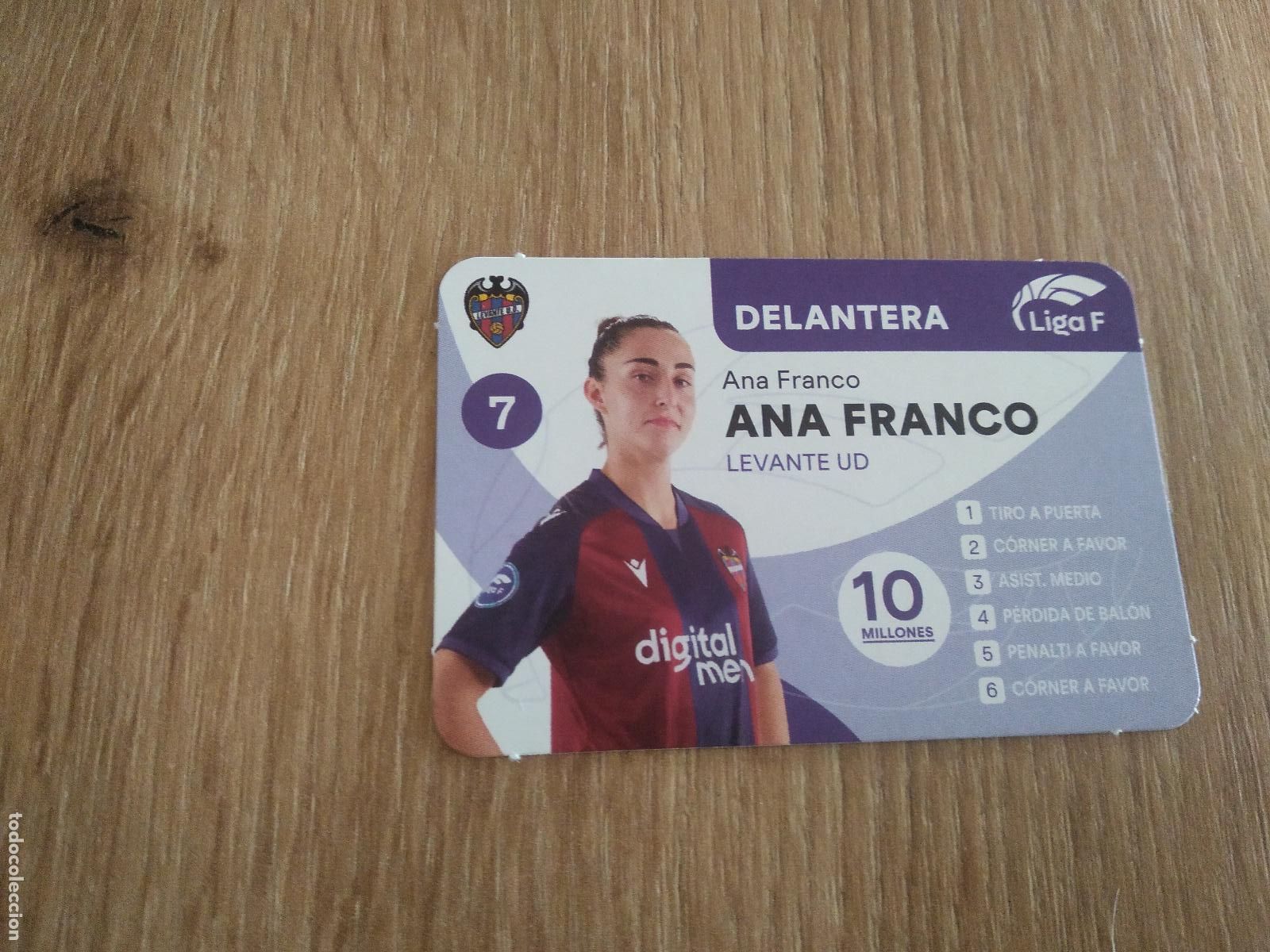 Cromos de F&uacute;tbol: ANA FRANCO LEVANTE CROMO TARJETA FUTBOL FEMENINO 24-25 JUEGO DE LA LIGA F 2024-2025