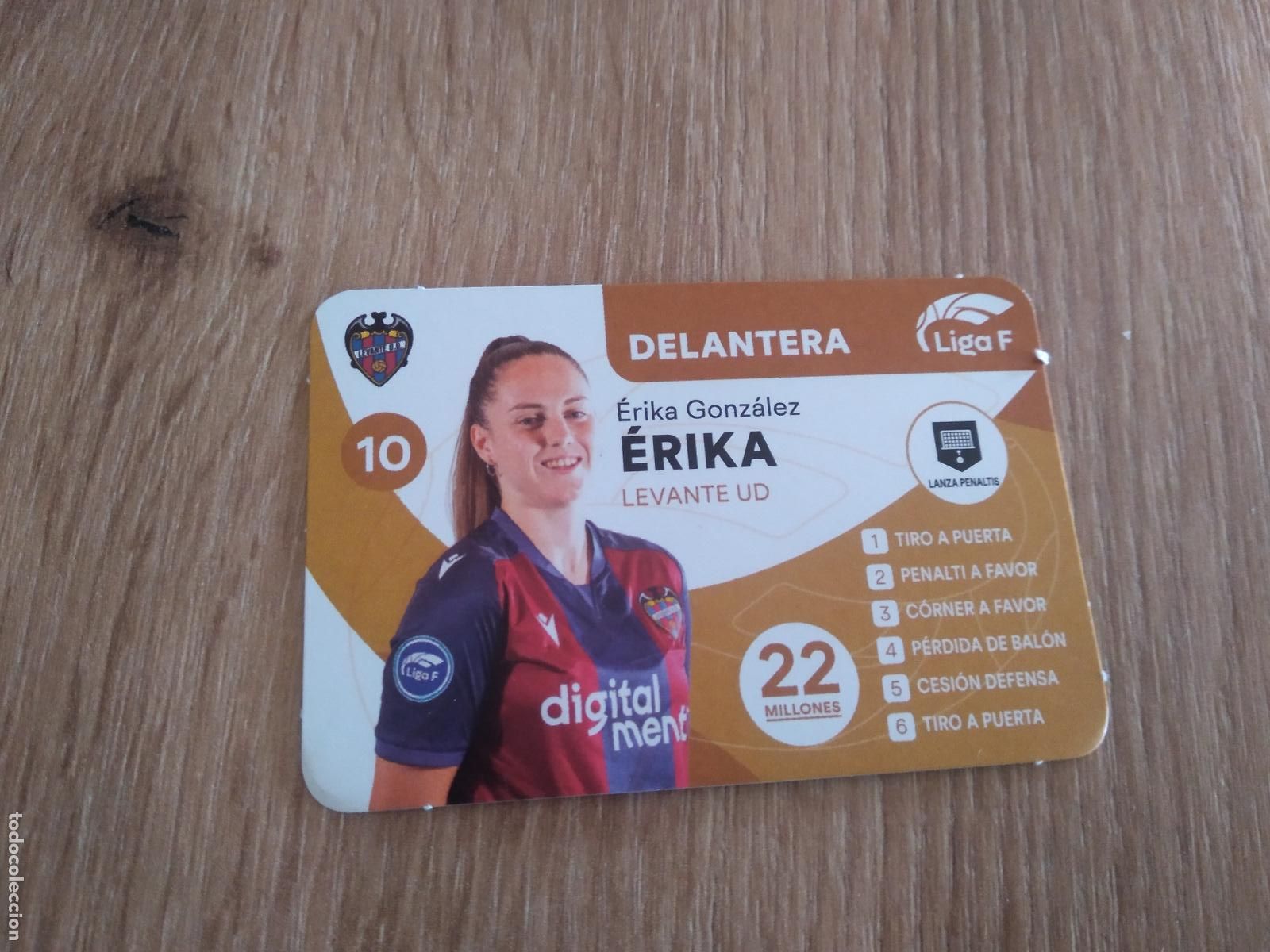 Cromos de F&uacute;tbol: ERIKA GONZALEZ LEVANTE CROMO TARJETA FUTBOL FEMENINO 24-25 JUEGO DE LA LIGA F 2024-2025