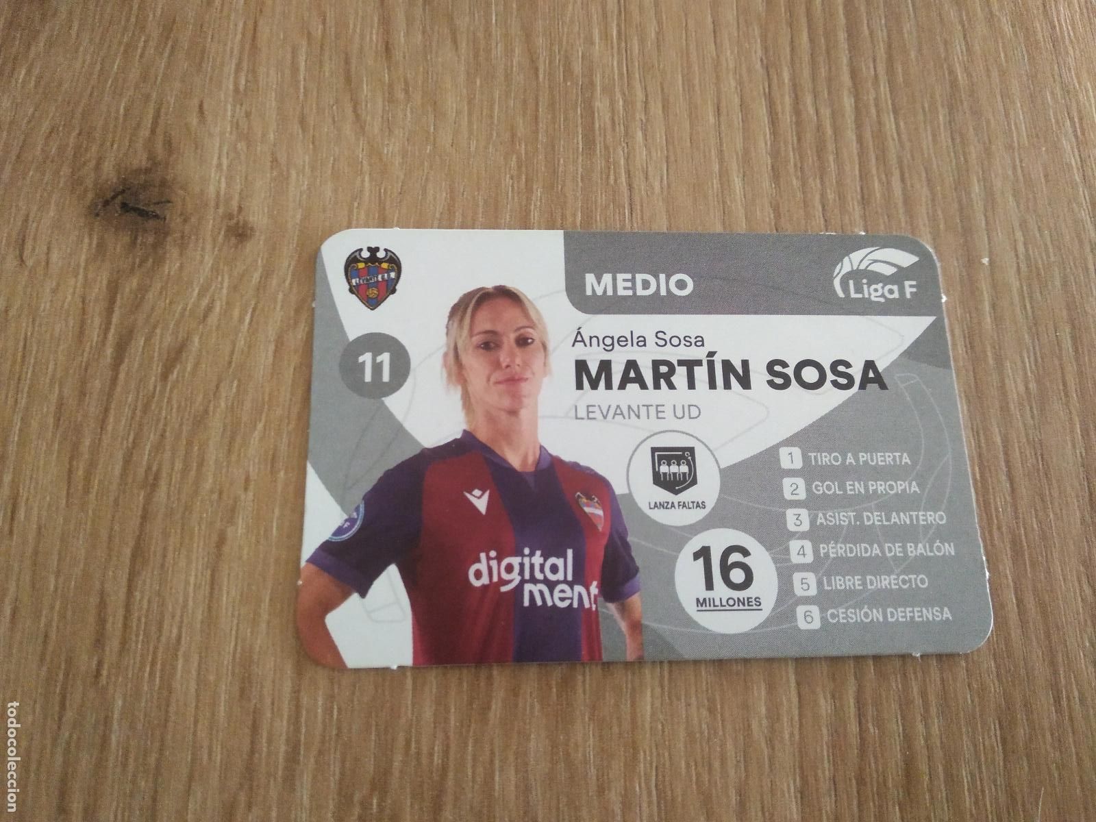 Cromos de F&uacute;tbol: ANGELA SOSA LEVANTE CROMO TARJETA FUTBOL FEMENINO 24-25 JUEGO DE LA LIGA F 2024-2025