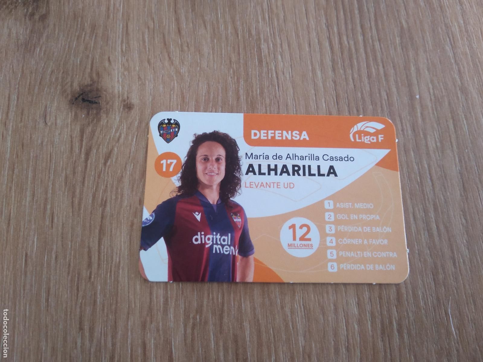 Cromos de F&uacute;tbol: MARIA DE ALHARILLA LEVANTE CROMO TARJETA FUTBOL FEMENINO 24-25 JUEGO DE LA LIGA F 2024-2025
