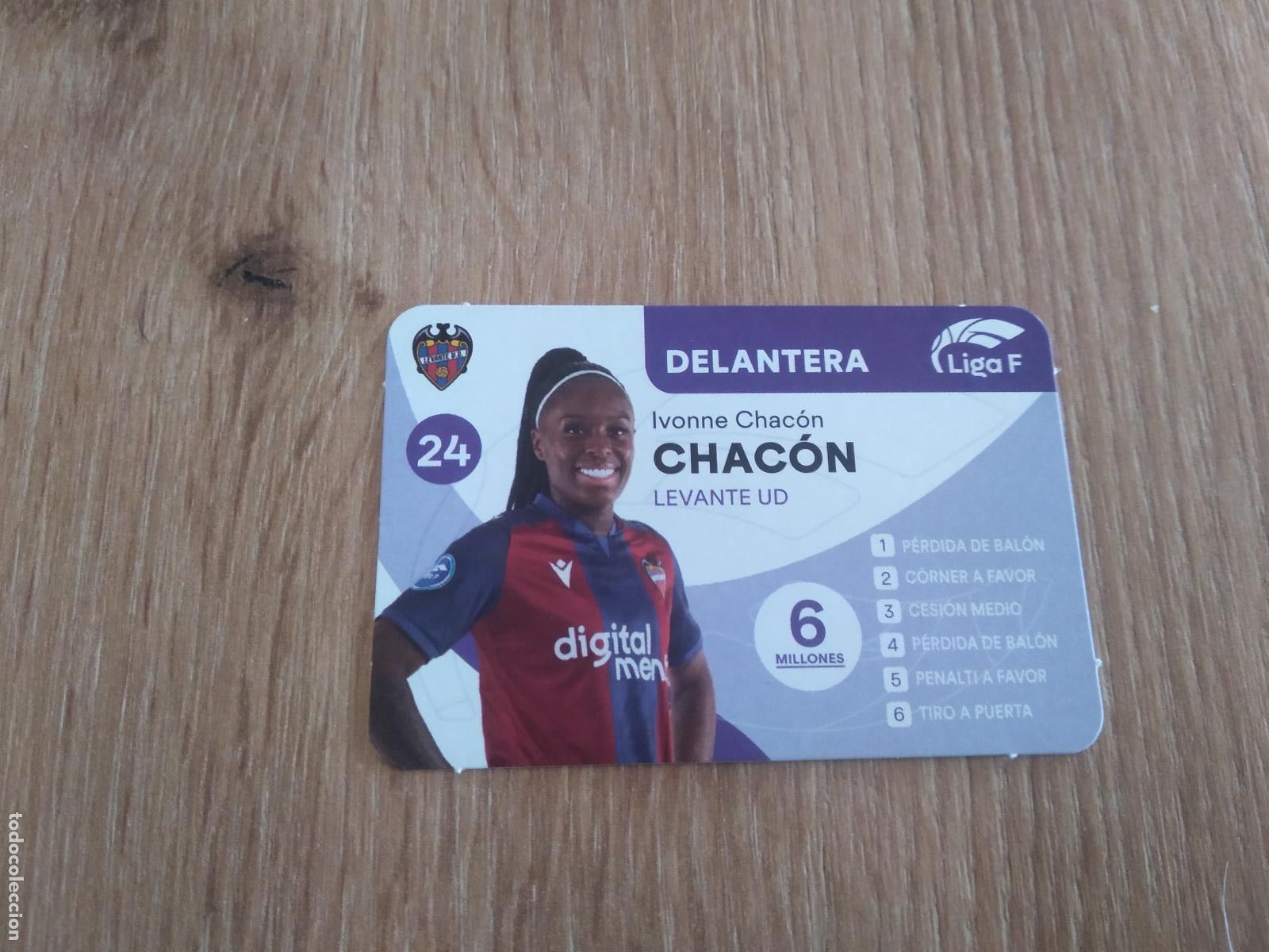 Cromos de F&uacute;tbol: IVONNE CHACON LEVANTE CROMO TARJETA FUTBOL FEMENINO 24-25 JUEGO DE LA LIGA F 2024-2025
