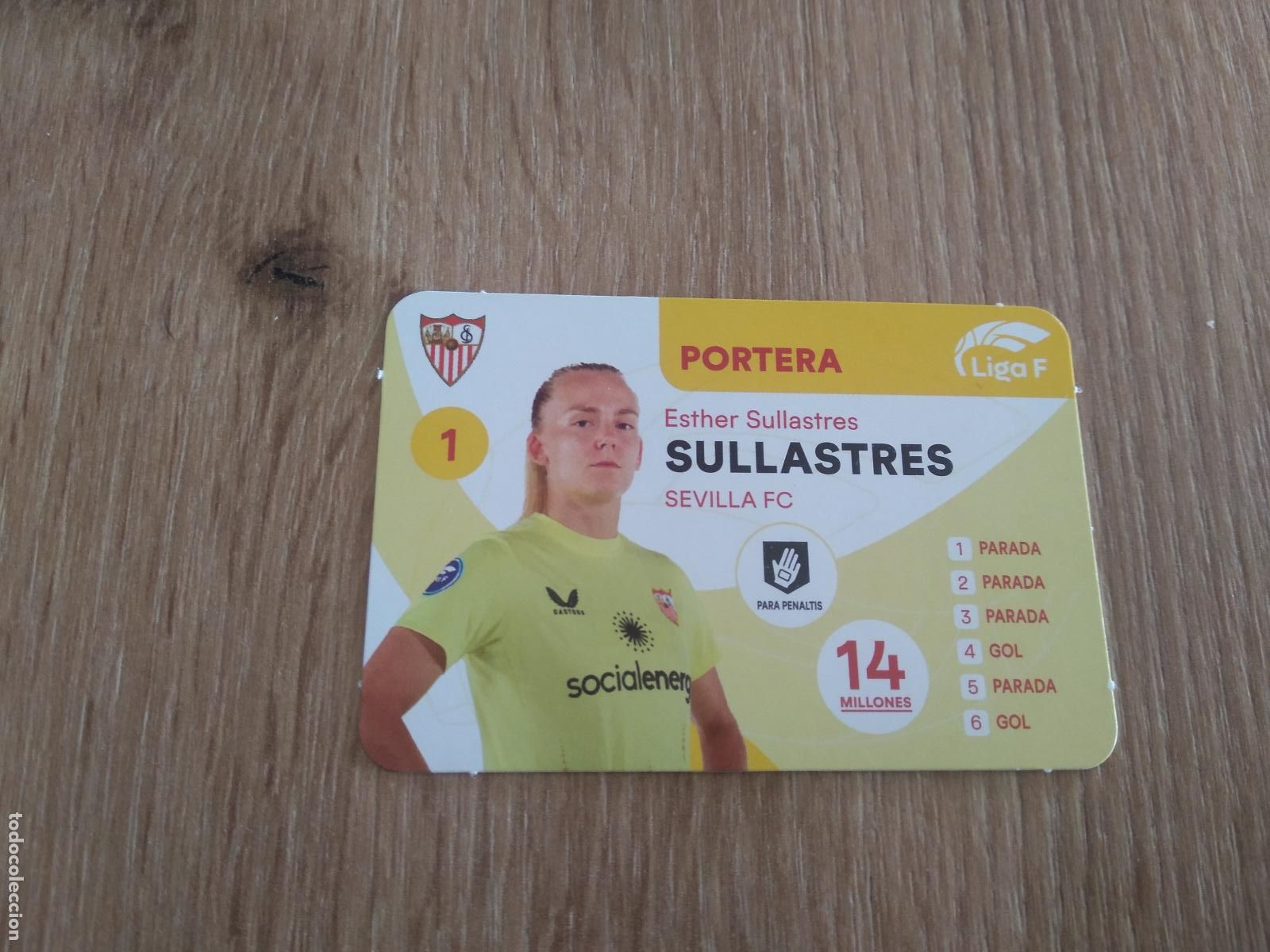 Cromos de F&uacute;tbol: ESTHER SULLASTRES SEVILLA CROMO TARJETA FUTBOL FEMENINO 24-25 JUEGO DE LA LIGA F 2024-2025
