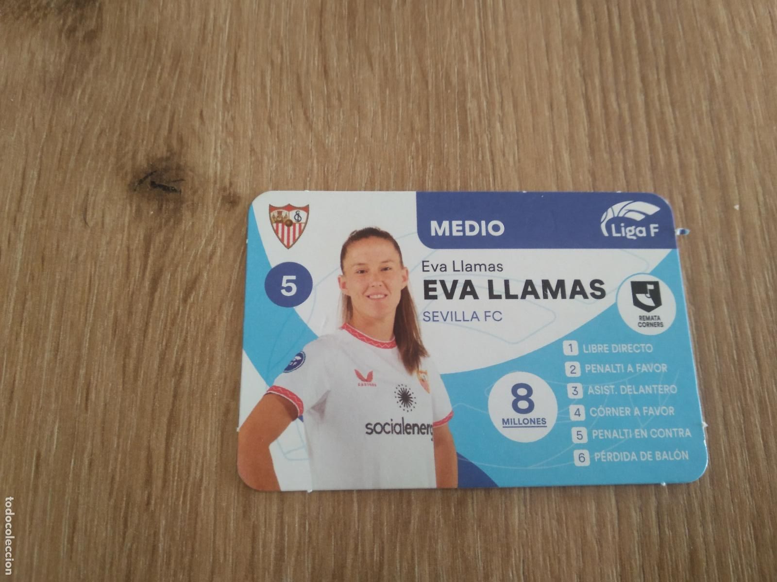 Cromos de F&uacute;tbol: EVA LLAMAS SEVILLA CROMO TARJETA FUTBOL FEMENINO 24-25 JUEGO DE LA LIGA F 2024-2025