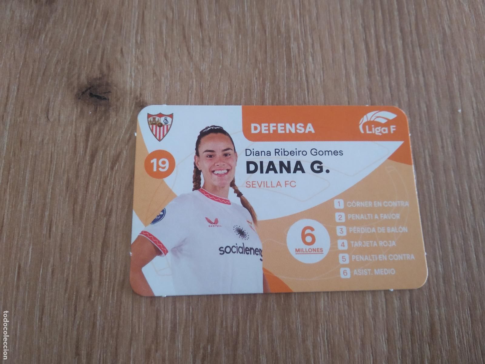 Cromos de F&uacute;tbol: DIANA RIBEIRO GOMES SEVILLA CROMO TARJETA FUTBOL FEMENINO 24-25 JUEGO DE LA LIGA F 2024-2025