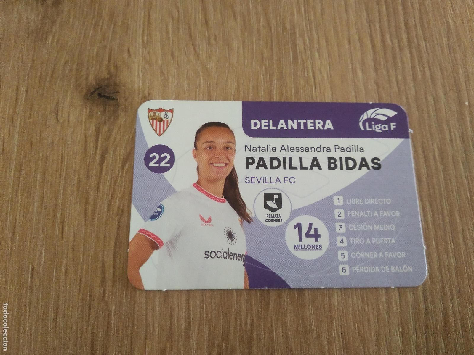 Cromos de F&uacute;tbol: NATALIA PADILLA BIDAS SEVILLA CROMO TARJETA FUTBOL FEMENINO 24-25 JUEGO DE LA LIGA F 2024-2025