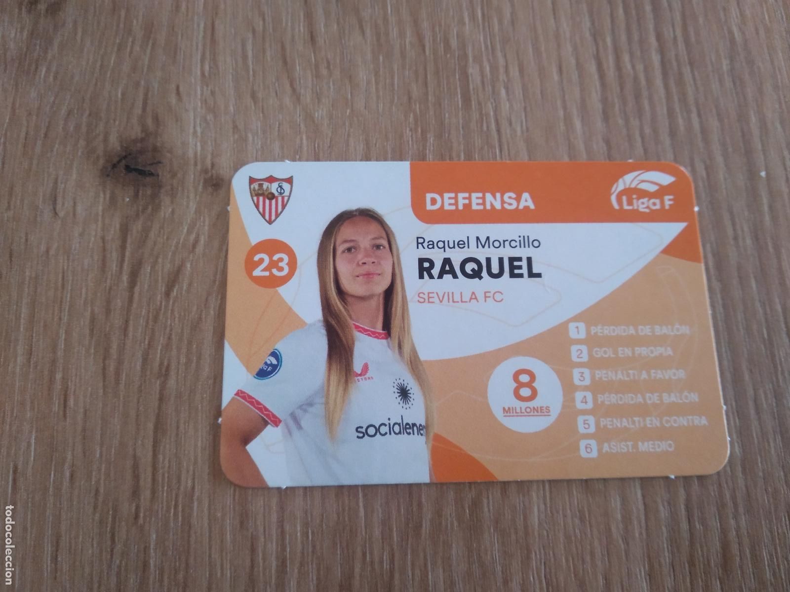Cromos de F&uacute;tbol: RAQUEL MORCILLO SEVILLA CROMO TARJETA FUTBOL FEMENINO 24-25 JUEGO DE LA LIGA F 2024-2025