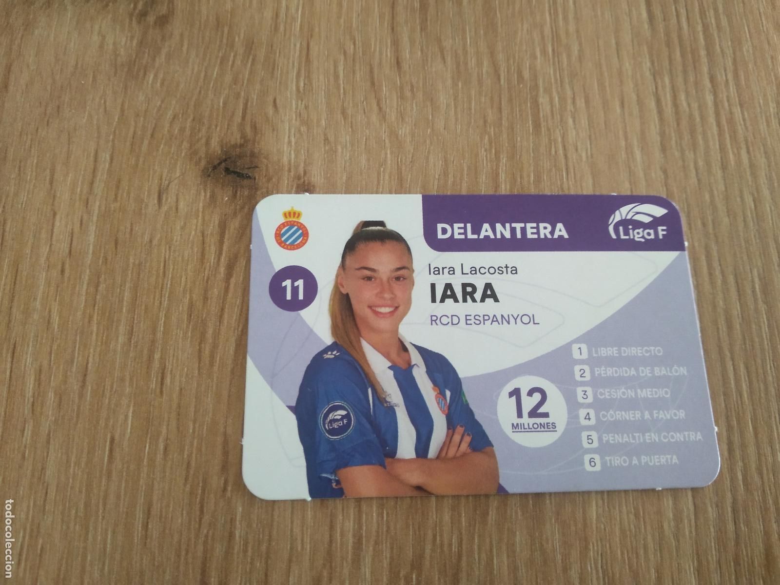 Cromos de F&uacute;tbol: IARA LACOSTA ESPANYOL CROMO TARJETA FUTBOL FEMENINO 24-25 JUEGO DE LA LIGA F 2024-2025