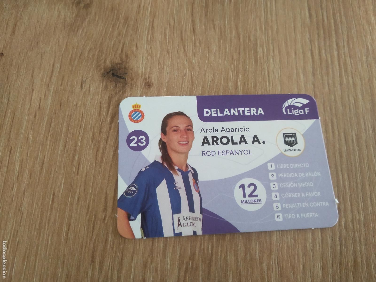 Cromos de F&uacute;tbol: AROLA APARICIO ESPANYOL CROMO TARJETA FUTBOL FEMENINO 24-25 JUEGO DE LA LIGA F 2024-2025
