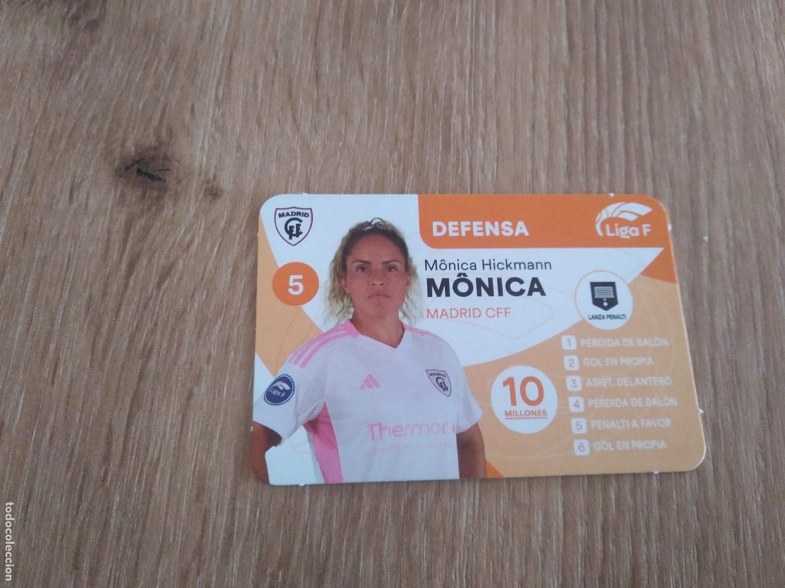 Cromos de F&uacute;tbol: MONICA HICKMANN MADRID CFF CROMO TARJETA FUTBOL FEMENINO 24-25 JUEGO DE LA LIGA F 2024-2025