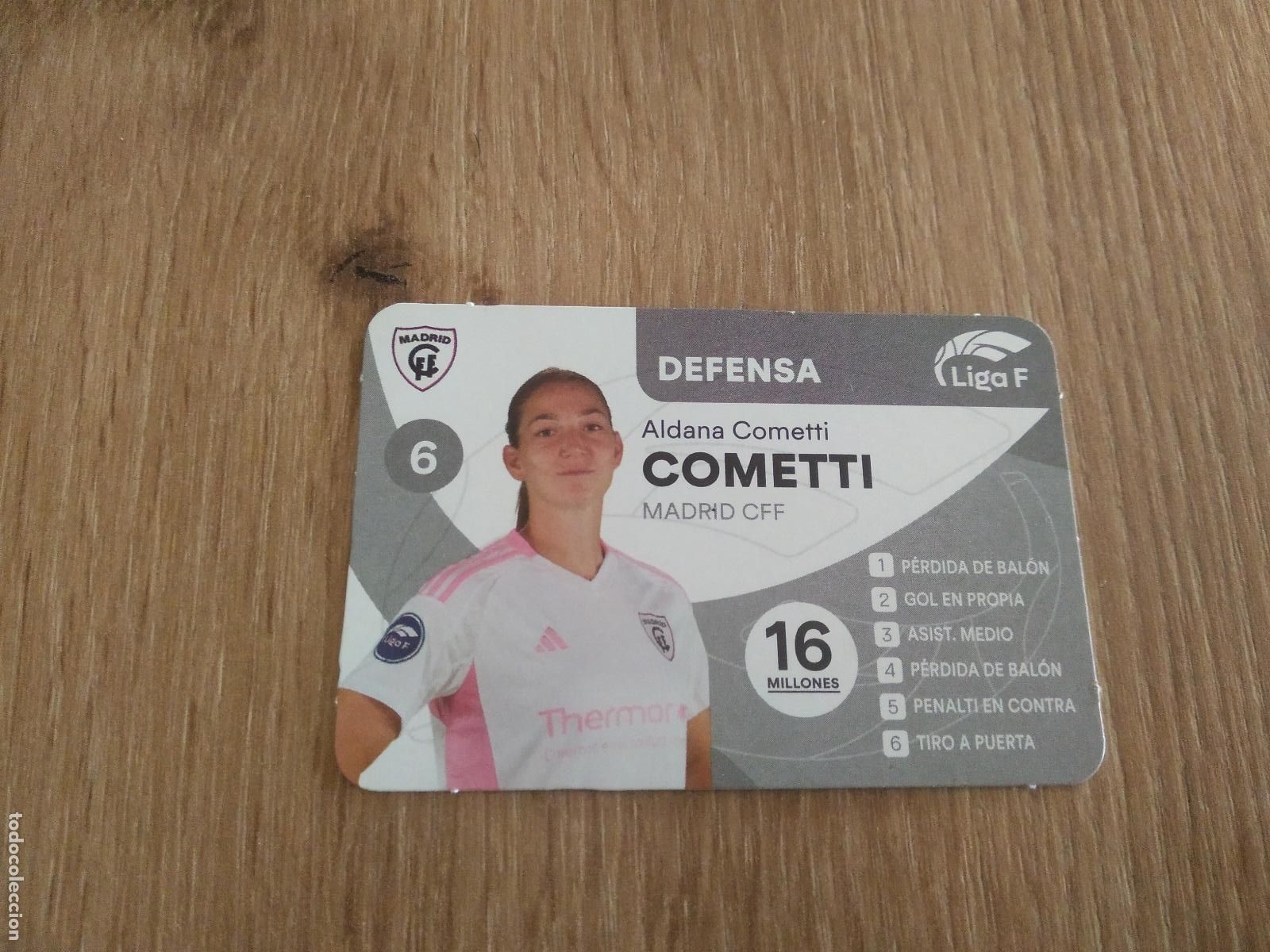 Cromos de F&uacute;tbol: ALDANA COMETTI MADRID CFF CROMO TARJETA FUTBOL FEMENINO 24-25 JUEGO DE LA LIGA F 2024-2025