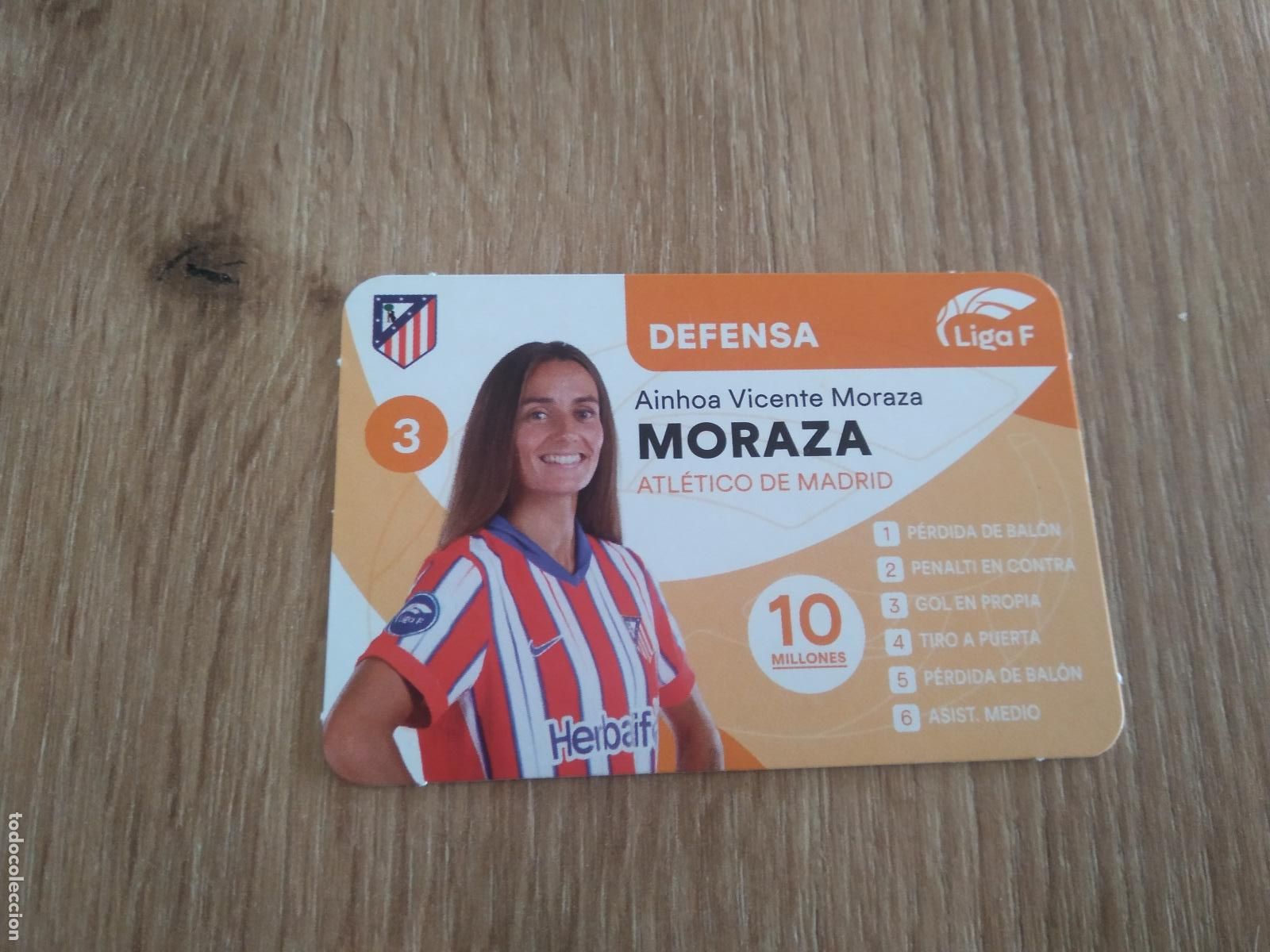 Cromos de Futebol: AINHOA MORAZA ATLETICO DE MADRID CROMO TARJETA FUTBOL FEMENINO 24-25 JUEGO DE LA LIGA F 2024-2025